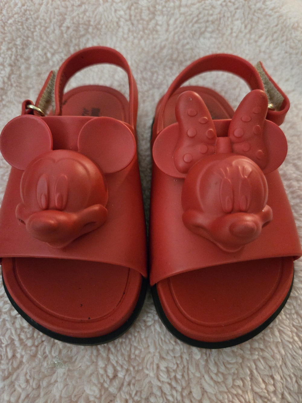 Kids Red Mickey & Minnie Character Melissa Sandals